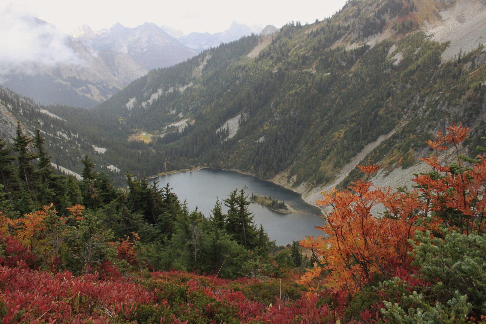 View over Ann Lake from Maple Pass